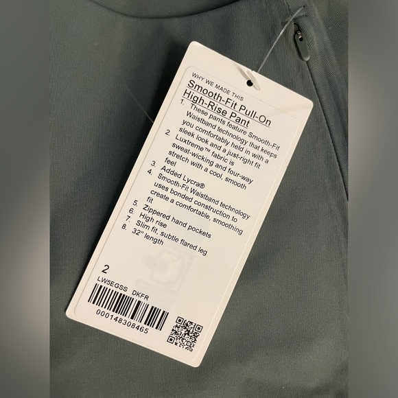 LULULEMON Smooth Fit Pull-On High-Rise Pant
Regular NEW Size 2 in Dark Forest - Picture 6 of 9